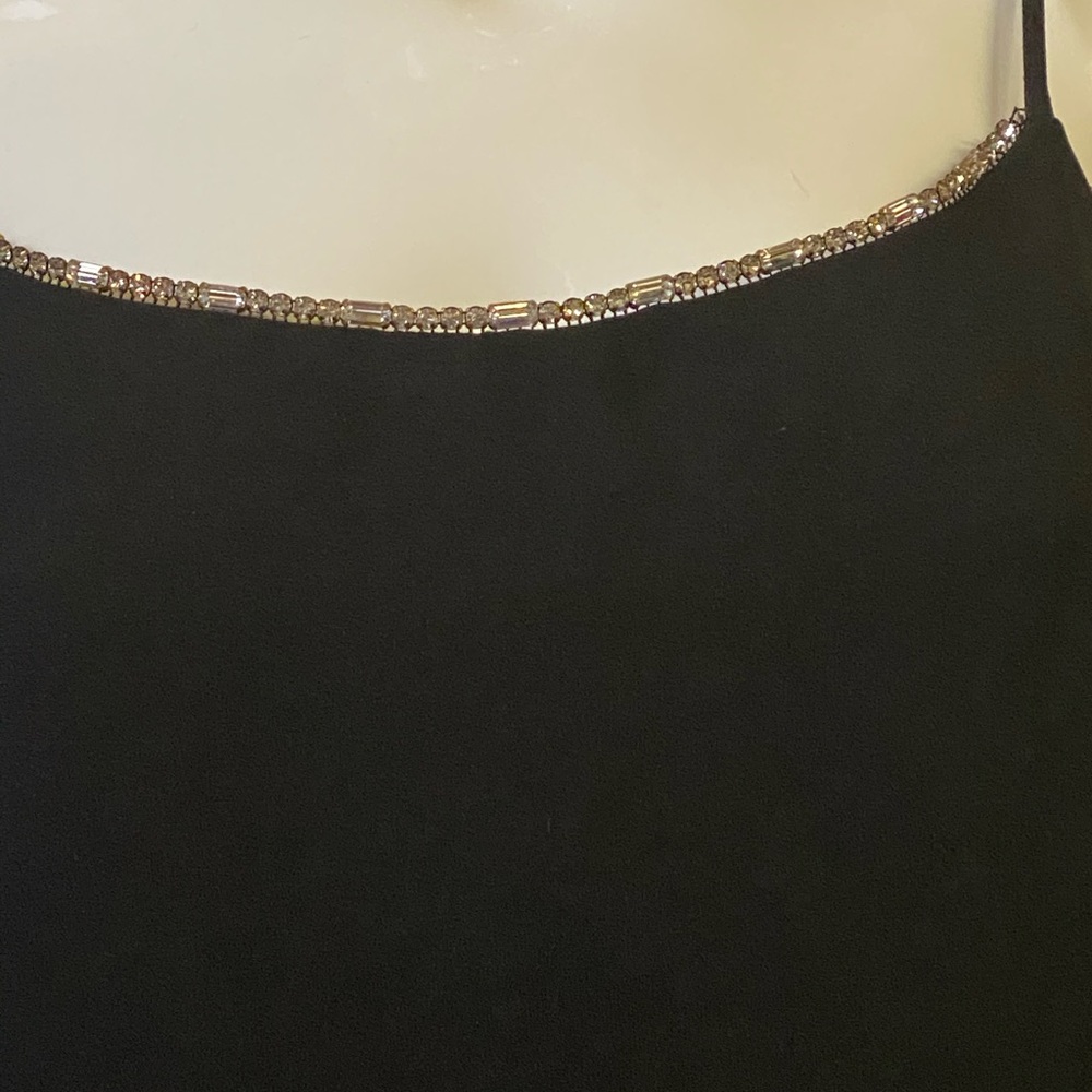 Black Beaded Spaghetti Straps Evening Gown 15 16‎ Holiday Dress Party Dress - Picture 6 of 16